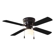 42 inch Hugger Indoor Ceiling Fan with Light Kit, Black, 4 Blades picture