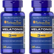Puritan's Pride Melatonin 3 mg 240X2=480 Tablets Made in USA picture
