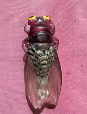 Vintage 1930s French lucky cicada painted lucite pin  picture