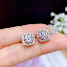 4.60 Ct Round Cut Off White Diamond Solitaire Studs ,925 Silver, Excellent Cut picture