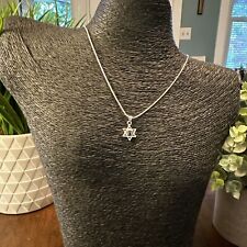 Beautiful Jewish Star Of David Chai Pendant On Sterling Silver Chain 18” picture
