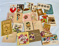 Antique Vintage Paper Ephemera Lot 20+ Collage, Art, Scrapbooking, Crafts, Cards picture