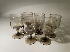 Set (6) 1970 Vintage Libbey, Tawny Accent Barware Wine Glasses 4 Oz. 5”Tall picture