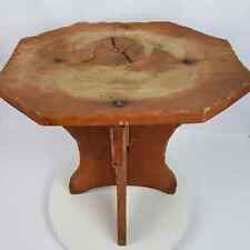 Vintage Antique Primitive Hand Crafted Small Wood Accent Table 17x15x11 picture