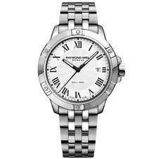 RAYMOND WEIL TANGO 8160-ST-00300 STEEL WHITE DIAL SWISS MENS WATCH $1175 NEW picture