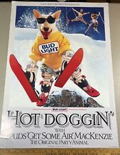 1987 Bud Light Spuds Mackenzie Poster Hot Doggin’ Skiing Party Man Cave VTG picture