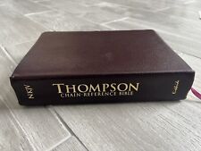 🔥 Rare 🔥 NKJV Thompson Chain Reference Bible Leather 2009 Red Letter Kirkbride picture