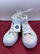 Girls Tie Dye Lace Up Zipper Sneakers High Top Size 13 Kids BRAND NEW picture