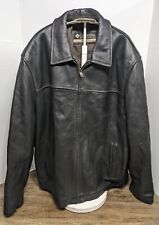 Columbia Sportswear Black Leather  Insulated Zipper Coat Jacket Mens Size XL picture