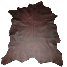 Brown Distressed Waxed Goatskin Leather Hide Bookbinding Very Thin 1 oz picture