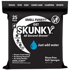 Skunky Disposable Rinse-Free Bathing Sponge Wipes, (25 wipes per pack)  picture