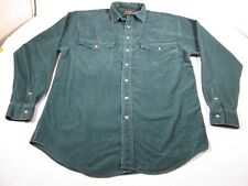 VINTAGE Eddie Bauer Shirt Mens Large Tall Green CORDUROY Casual Button 90s picture