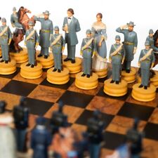 CIVIL WAR: Handpainted Chess Set with Beautiful Leatherette Chessboard picture