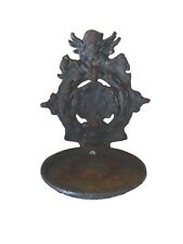 Vintage Antique Cast Iron Metal Candle Holder Wall Sconce Angel Floral  picture