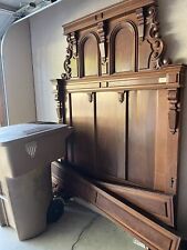Fabulous Circa 1870 Full Size Victorian Walnut Bed with Rails picture
