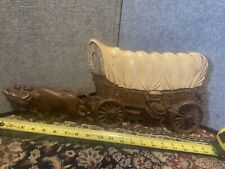 Vintage Sexton Metal Wall Hanging Covered Wagon With Oxen 1973USA picture