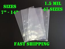 Multiple Sizes Clear Poly Bags 1.5Mil Flat Open Top Plastic Packaging Packing picture