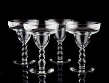 Libbey Metropolis Clear Margarita Glasses Set of 4 Vintage Beaded Glass picture