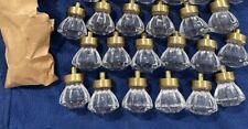 18 Vintage 1930’s Draw Knobs Handles Glass Crystal & Brass, 1.5” Long, 24x29mm picture