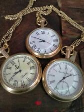 Lot of 3 Watch elgin vintage pocket Collectible Antique Brass Pocket Watch GIFT picture