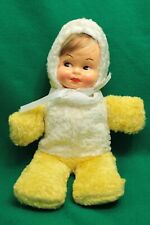 Vintage Gund Rubber Face Girl Yellow and White Snowsuit picture