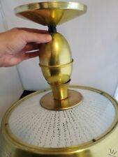 Light Fixture-Vintage Harmony House Glass And Brass, Adjust Length/Pull Rope picture