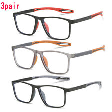 3PK Men TR90 Anti-blue Light Square Reading Glasses Sport Lightweight Glasses picture