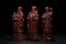 Exquisite Old Chinese boxwood handcarved Fu Lu Shou Buddha Statues 5219 picture