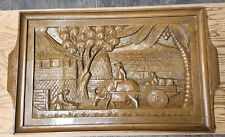 Vintage Asian Carving Wood Tray Wall Hanging Antique Phillipino Handmade Art picture