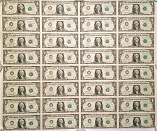 $1 Dollar Bills Uncut Currency Sheet of 32 Notes 1995 Series C-Philadelphia, PA picture