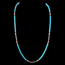Native American Turquoise & Coral Heishi Necklace picture