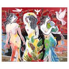 Isaac Maimon Original Acrylic Painting on Canvas Hand Signed Art picture