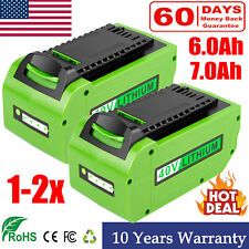 1- 2x 6.0Ah 7.0Ah 40V For Greenworks Lithium G-MAX Battery 29472 29462 29252 LED picture