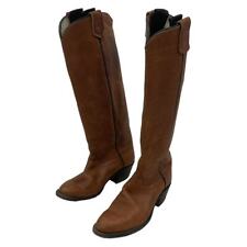 Vintage Olathe Brown Leather Tall Western Boots Men's Size 8.5D Preowned picture