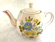 Vintage Ellgreave Div. Wood & Sons England blue & yellow floral Teapot - EXC picture