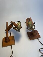 Antique Articulating Wood Wall Mounted Bedside Sconces/Lamps picture