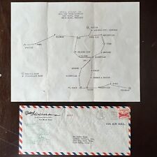 RARE 1949 SAMPLE FIRST FLIGHT CENTRAL AIRLINES COVER WITH MAP OF FLIGHT PATHS picture