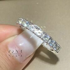 2 Carat Round Cut Moissanite Full Eternity Wedding Band  Solid 14K White Gold picture