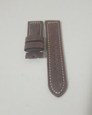 Panerai Watch 24mm Brown Assolutamente Leather OEM Suede Strap for Tang Buckle picture