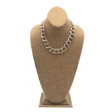 Vintage Brighton Curb Chain Black Enamel Swirl Design 18 Inch Fashion Necklace picture