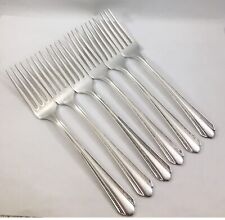 Oneida Wm A Rogers Silverplate 1932 Croydon Mary Lee Flatware 6 Dinner Forks picture