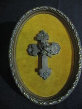 Very Scarce Mid-19th Century Gutta Percha Cross / Mourning Jewelry Very Detailed picture