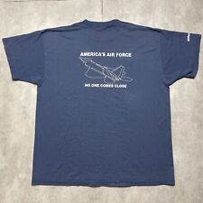 vintage us air force t shirt mens xl blue made in USA fighter jet short sleeve picture