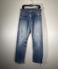 Vintage Levis Jeans 502 Big E Red Tag 1970s 80s 32x34 Selvedge Denim Destroyed picture