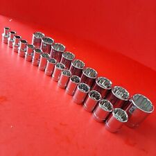 NEW CRAFTSMAN Easy Read 24pc 12pt 1/2 Drive METRIC Socket Set 9-30mm,32mm,36mm picture