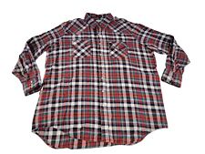 Vintage Winchester Western Pearl Snap Shirt Plaid Flannel 2XLT Tapered Tails picture