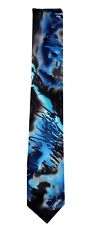 Men's Jerry Garcia Designer Abstract Necktie -  Black and Blue - NWT picture