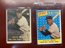 1957 Topps - #10 Willie Mays AND 1958 #486 Willie Mays All star. picture