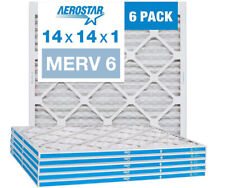 Aerostar 14x14x1 MERV 6 Pleated Air Filter, AC Furnace Air Filter, 6 Pack picture