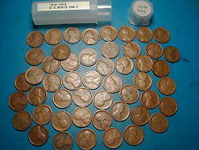 1916-D&S, 1917-D&S, 1918-D&S, 1919-D&S MIXED LINCOLN WHEAT CENT ROLL, 50 coins picture